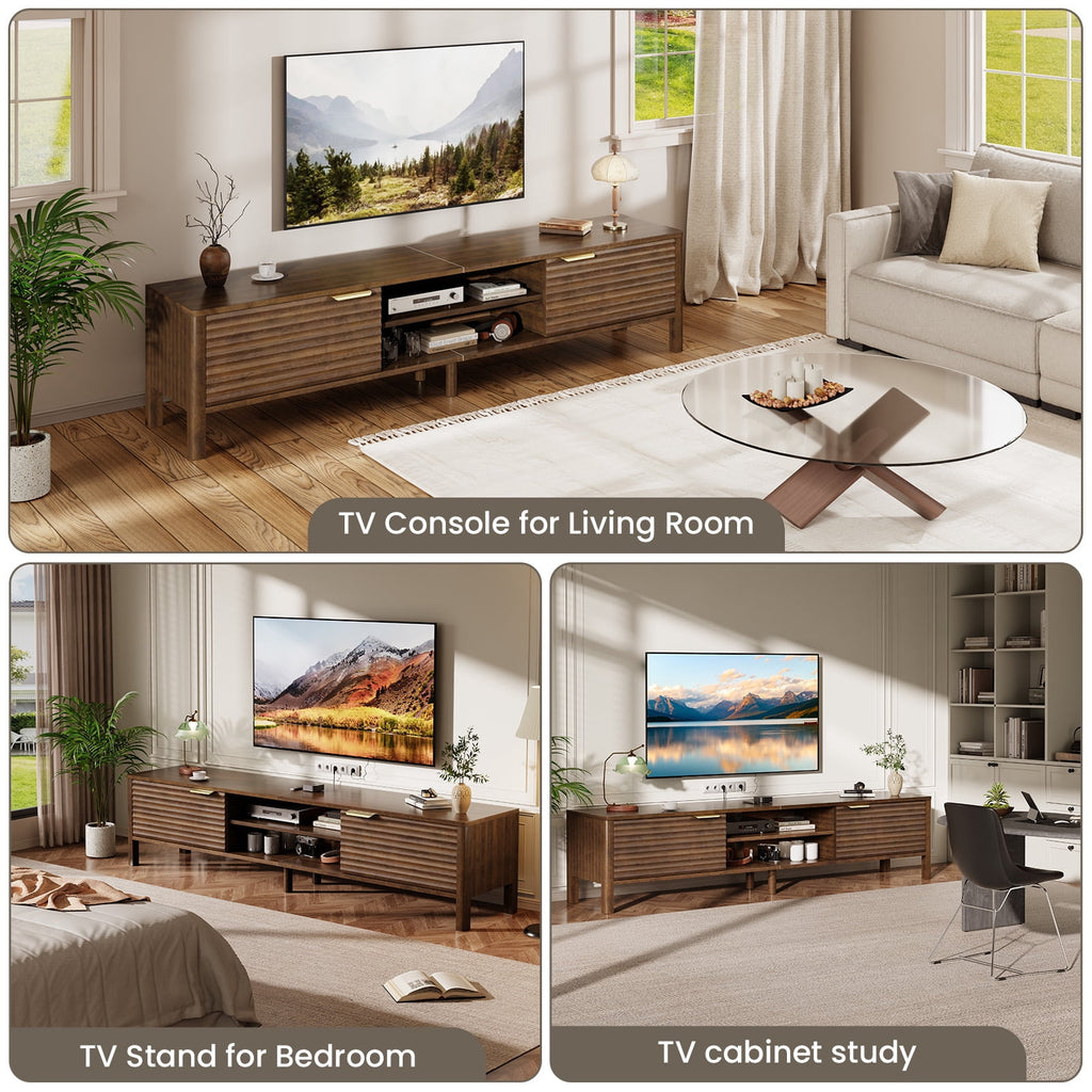 Fluted Mid-Century TV Stand for TVs up to 75"