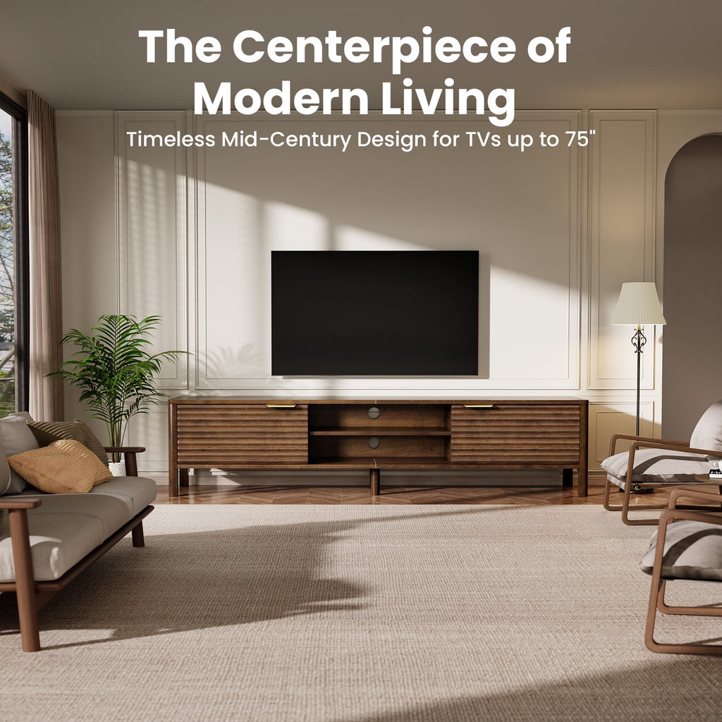 Fluted Mid-Century TV Stand for TVs up to 75"